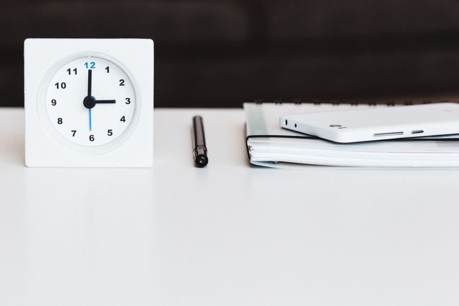 Clock on an office desk